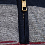 Contrast Stripe Quarter Zip Sweater