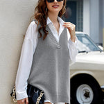 Zeagoo Sweater Vest Women Sleeveless V Neck Oversized Pullover