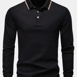 Long Sleeved Contrast Polo Shirt