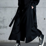 Dark Casual Ribbon Hakama Pants