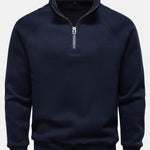 Ribbed Raglan Sleeve Quarter Zip Sweatshirt