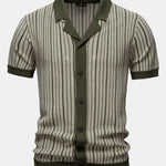 Stripe Crochet Button Up Shirt