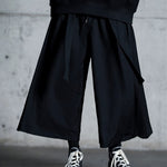 Dark Casual Ribbon Hakama Pants
