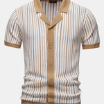 Stripe Crochet Button Up Shirt