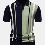 Contrast Stripe Knit Polo Shirt
