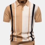 Contrast Stripe Knit Polo Shirt