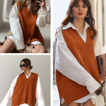 Zeagoo Sweater Vest Women Sleeveless V Neck Oversized Pullover