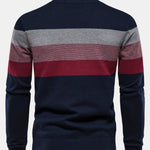 Contrast Stripe Quarter Zip Sweater