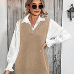 Zeagoo Sweater Vest Women Sleeveless V Neck Oversized Pullover