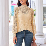 Zeagoo Lace Tops  with Separable Camisole Sexy Blouses Shirts 2 PCS Set