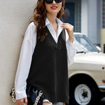 Zeagoo Sweater Vest Women Sleeveless V Neck Oversized Pullover