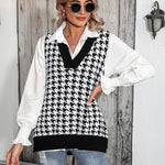 Zeagoo Sweater Vest Women Sleeveless V Neck Oversized Pullover