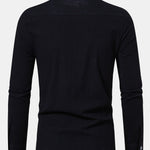 Long Sleeved Linen Look Stand Collar Shirt
