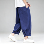 Cropped Waist-Defined Wide Leg Pants