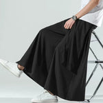 Retro Ice Silk Wide-Leg Skirt Pants