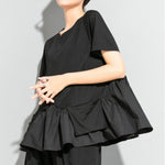 Irregularly Spliced Loose T-shirt
