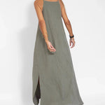 Zeagoo Women's Casual Loose Sleeveless Spaghetti Side Split Maxi Dress