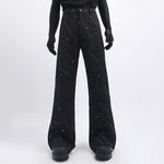 Glittery Starry Sky Loose Casual Blazer Slightly Flared Trousers Two-Piece Set