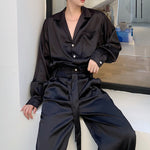 Silky Satin Shirt Trousers