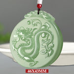 Buddha Stones Chinese Zodiac Dragon Jade Luck Necklace String Pendant