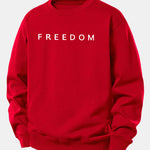 Freedom American Flag Print Relax Fit Sweatshirt