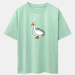Silly Goose Print Drop Shoulder Oversize T-Shirt
