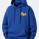 Emoji Duck Print Relax Fit Hoodie