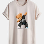 Regular Fit Cool Bear Print Cotton T-Shirt