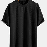 Relax Fit Mid-Length Sleeve Twist Jacquard T-Shirt & Shorts