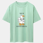 Funny Doctor Goose Print Drop Shoulder Oversize T-Shirt