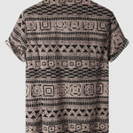 Men's Ethnic Hawaiian Print Casual Short Sleeve Shirt