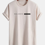 Regular Fit Balance Stripe Print Cotton T-Shirt