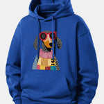 Colorful Sweater Dog Print Relax Fit Hoodie