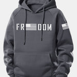 American Freedom Print Drawstring Hoodie