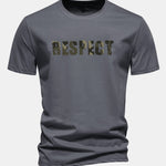 Regular Fit Camouflage Respect Print Cotton T-Shirt