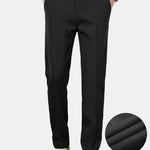 Warm Fleece-Lined Slim Fit Tapered Cropped Trousers