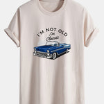 Regular Fit Car Slogan Print Cotton T-Shirt