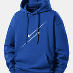 Jet Fighter Print Relax Fit Hoodie