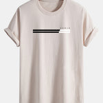 Regular Fit Paris Stripe Print Cotton T-Shirt