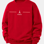 Paris Stripe Print Relax Fit Sweatshirt