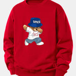 Bear With Hat Print Relax Fit Sweatshirt