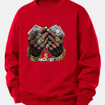 Money Hand Print Relax Fit Sweatshirt