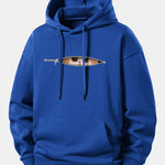 Zipper Cat Print Relax Fit Hoodie