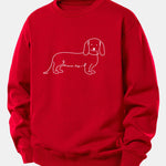 Dog Line Print Relax Fit Sweatshirt