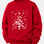 Christmas Jesus Print Relax Fit Sweatshirt