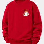 Halloween Ghost Pumpkin Print Relax Fit Sweatshirt