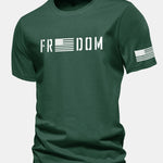 Regular Fit American Flag Freedom Print Cotton T-Shirt