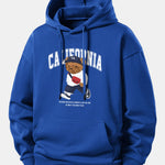 California Bear Print Relax Fit Hoodie