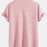 Striped Jacquard Button Up Shirt & Drawstring Shorts