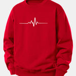 Heartbeat Print Relax Fit Sweatshirt